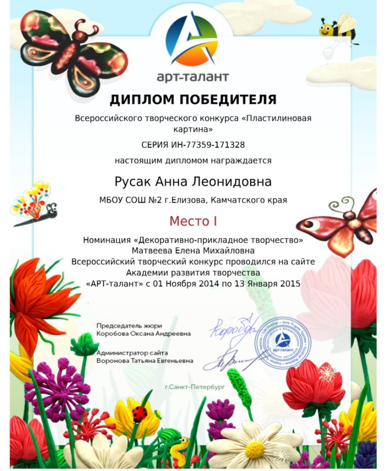 Победители всероссийского детского конкурса Победители всероссийского детского конкурса